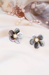 Pearple & Zircon & Nacre Boucles d'oreilles